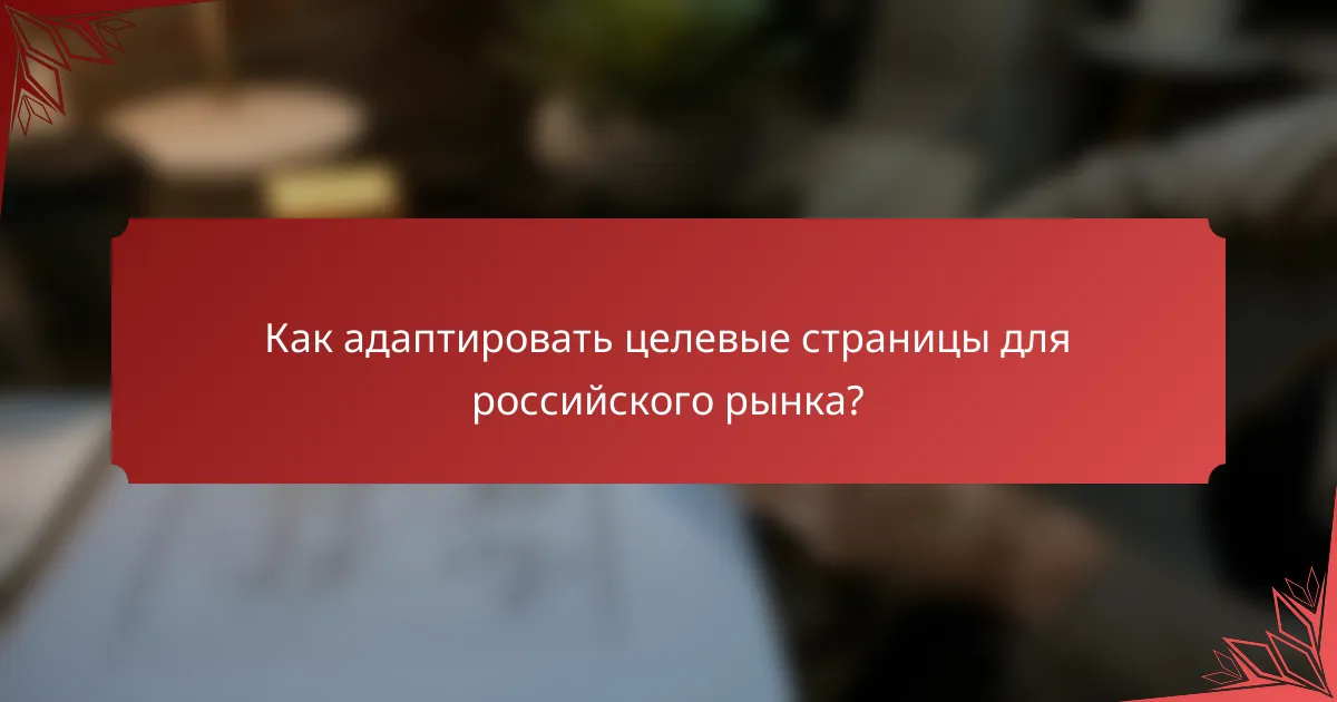 Как адаптировать целевые страницы для российского рынка?