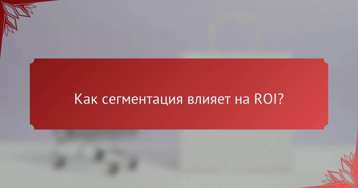 Как сегментация влияет на ROI?