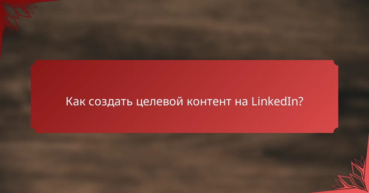 Как создать целевой контент на LinkedIn?