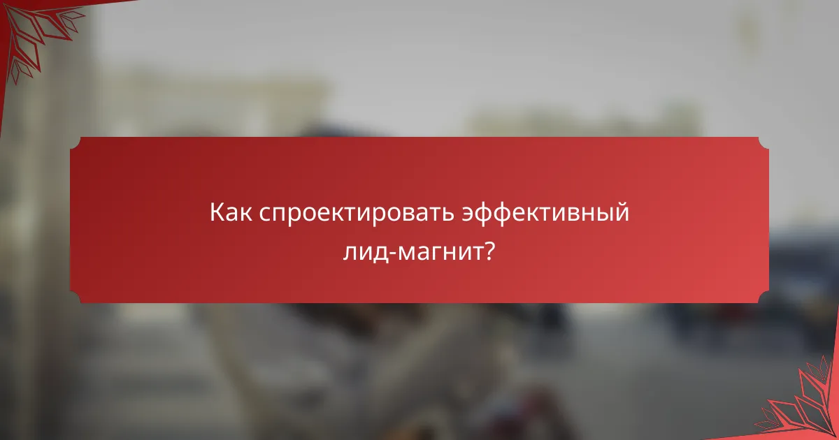Как спроектировать эффективный лид-магнит?