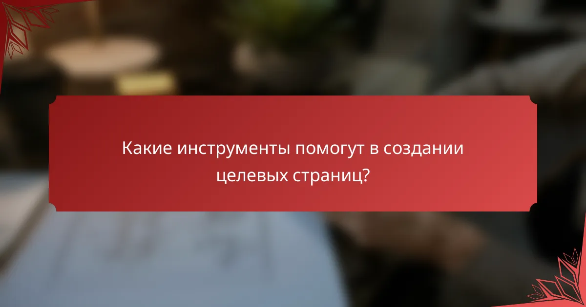 Какие инструменты помогут в создании целевых страниц?