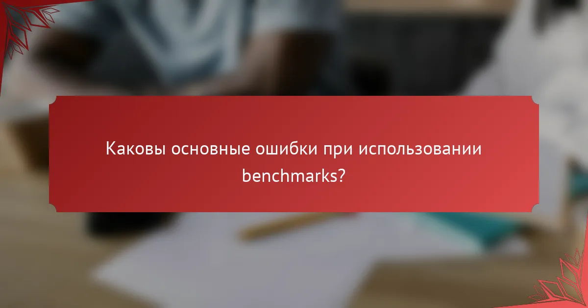 Каковы основные ошибки при использовании benchmarks?