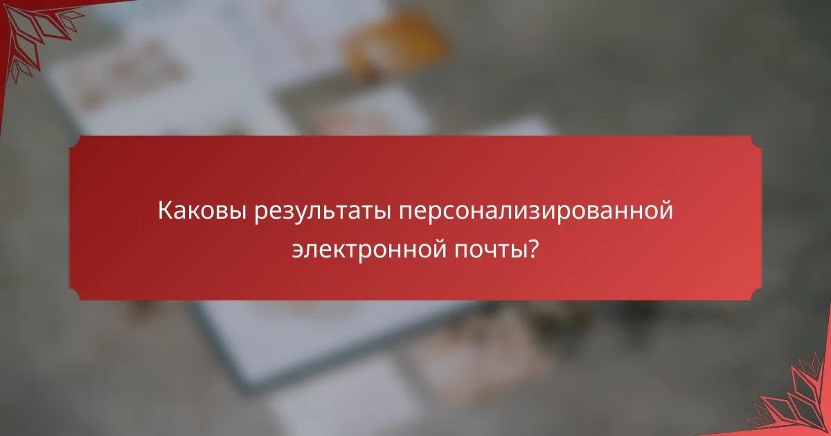 Каковы результаты персонализированной электронной почты?